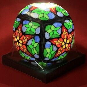 Vintage Springfield‎ Round Glowing Candle / Globe Ball / Glow "Stained Glass"